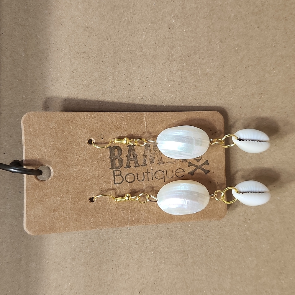 Handmade Iridescent Sea Shell Earrings